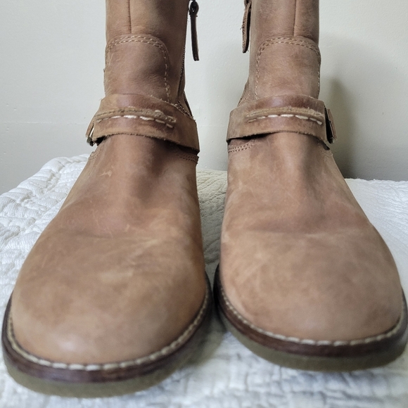 Sperry Seaport Storm Bootie Sz 7.5 Leather Ankle Boots Brown Zip Buckle Casual - Picture 7 of 10